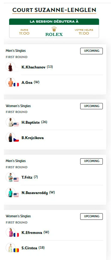 roland garros suzanne lenglen domingo24 mayo 2026