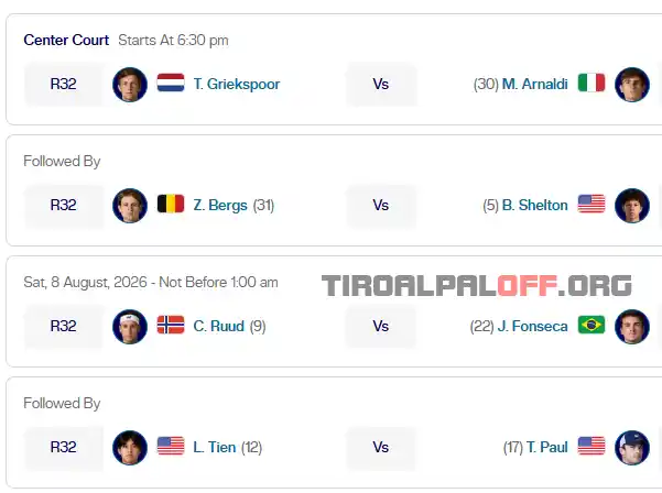 atp montreal viernes7 agosto 2026